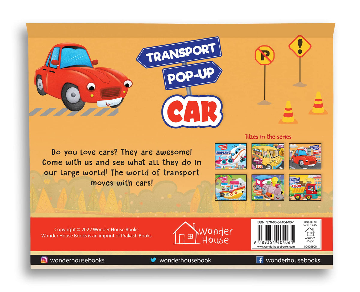 Pop-Up Transport - Car - Gorgeously Illustrated Pop-Up Book For Children - Learn About The World Of Cars And What All They Do