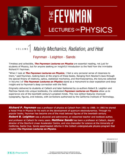 The Feynman Lectures on Physics, Vol 1 | Mainly Mechanics, Radiation and Heat | Feynman, Leighton & Sands | B.Tech, BSc, GATE | Pearson