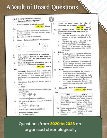 Std 10 Board Chapter Wise Questions with Solutions | SSC Topic Wise Board Questions Maths & Science 1 & 2 - 2019 to 2025 | Based on Std X Maharashtra State Board | English & Semi English Medium