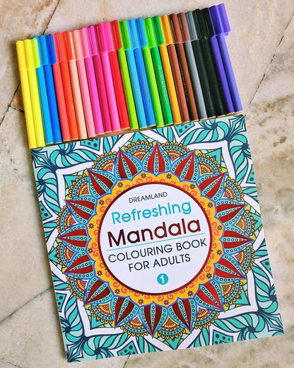 Refreshing Mandala – Colouring Book for Adults Book 1 | Intricate Mandala Designs for Mindfulness, Relaxation & Creativity | High Quality Paper for Pens, Pencils & Markers