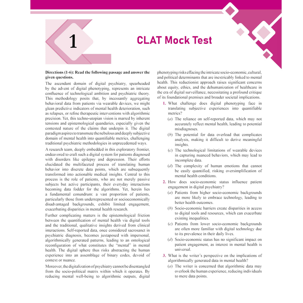 PW CLAT Practice Mock Booklet 2026 | For AILET & OLET’s 2027 Exams | Aligned on Latest Syllabus with Detailed Explanation