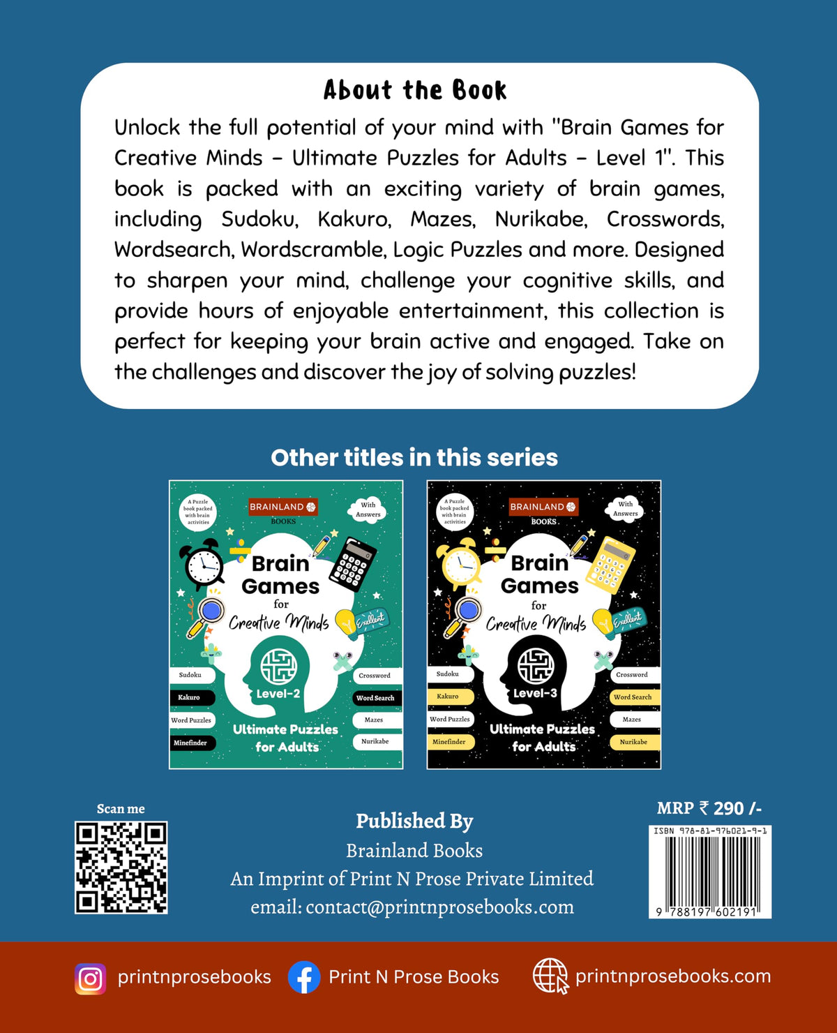 Brain Games for Creative Minds - Ultimate Puzzles for Adults - Level 1