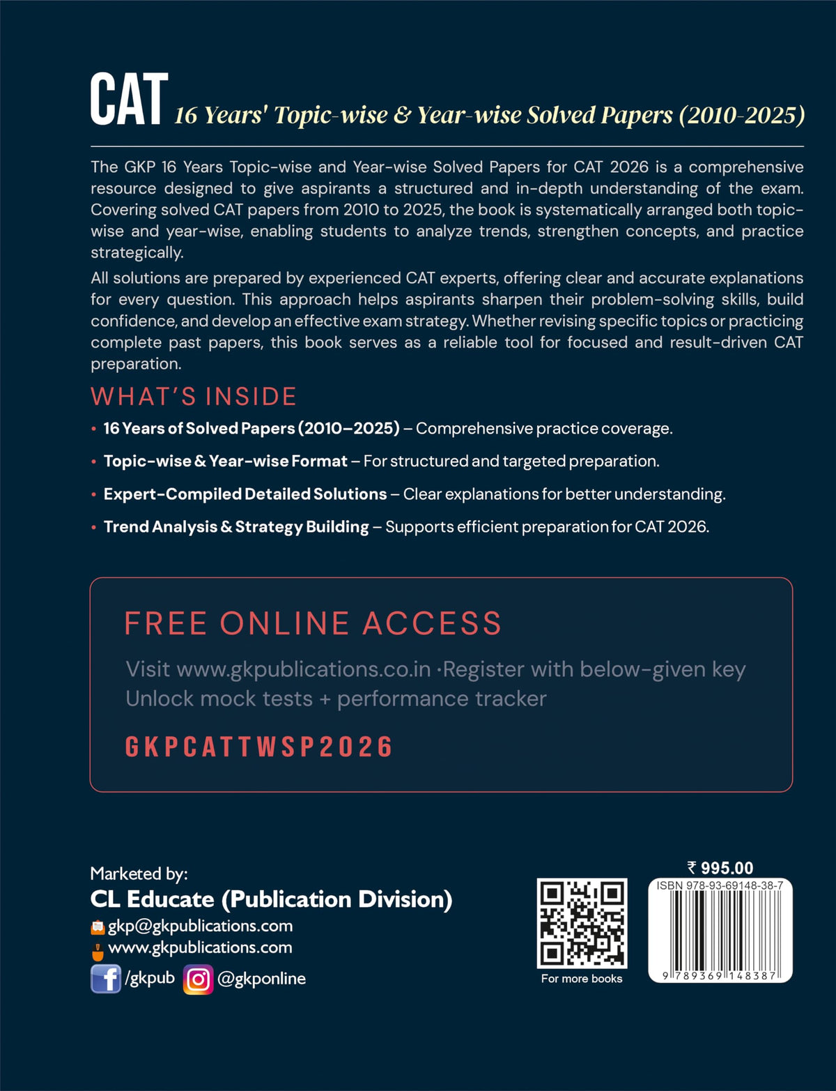 CAT 2026 | 16 Years Topic-Wise & Year-Wise Solved Papers (2010–2025) | PYQ with Detailed Solutions & Trend Analysis | CAT Previous Year Question Bank | By GKP & Gautam Puri
