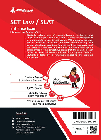SET Law/SLAT (Symbiosis Law Admission Test) Entrance Exam 2024 - 8 Mock Tests and 15 Sectional Tests with Free Access to Online Tests