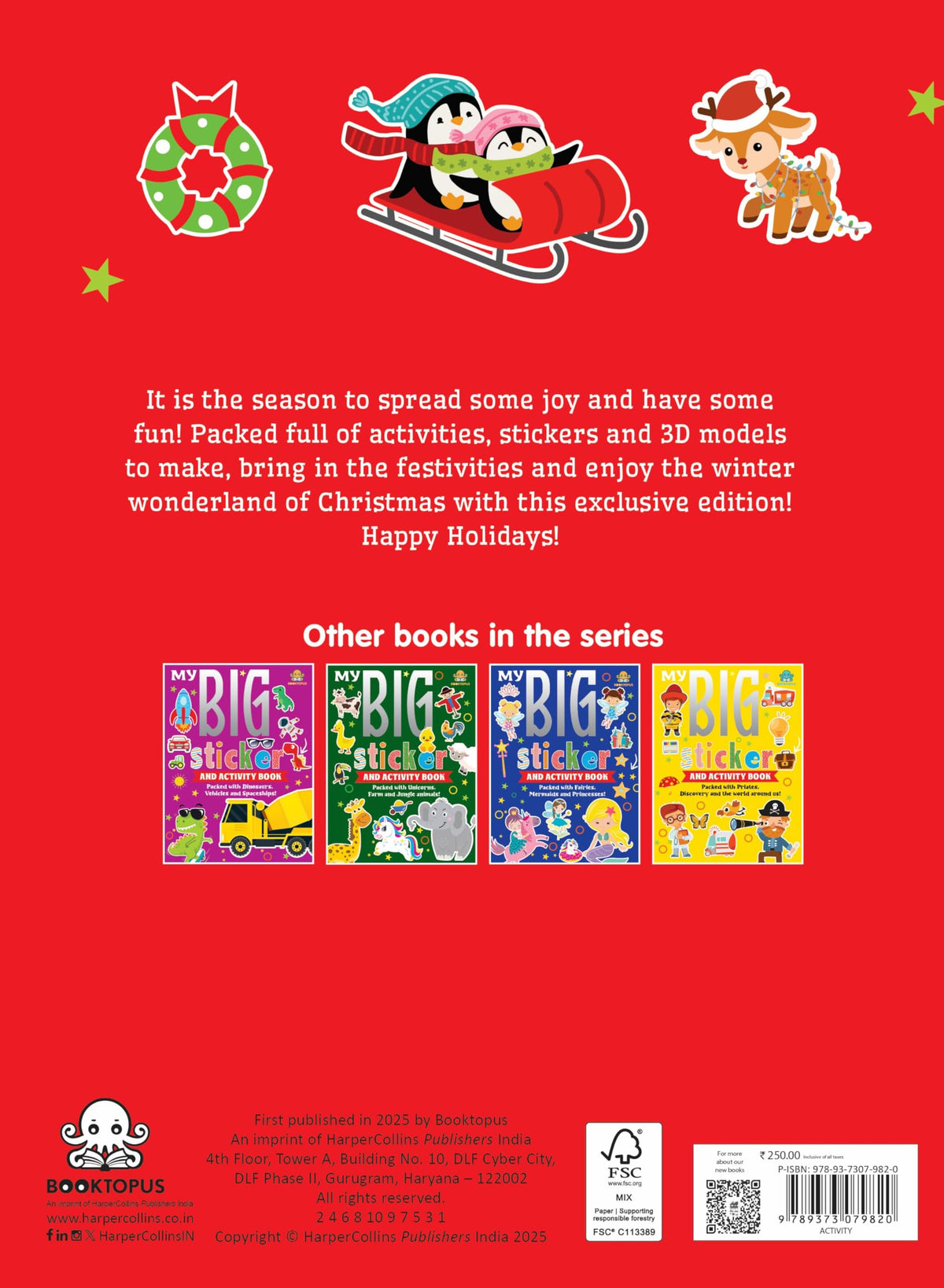My Big Sticker And Activity Book: Christmas Sticker and Activity Book - Learning Activity Books for Kids 4+ Years - Early Learning Books