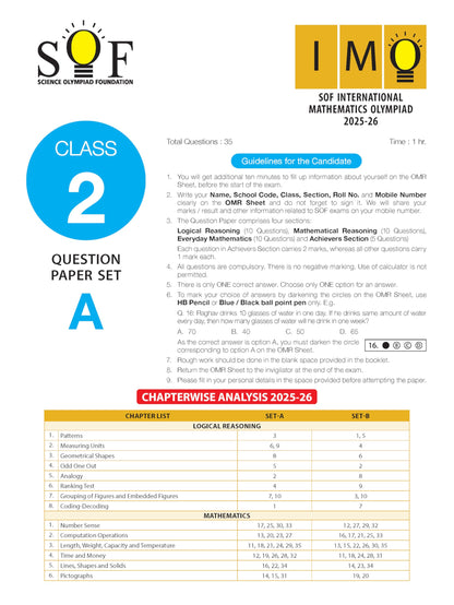 MTG IMO Olympiad 10 Previous Years Papers Class 2 Mathematics (2025-2021 Set A & B) - Model Test Papers with 24 Sample OMR Sheets | PYQ Book For SOF Olympiad 2026-27 Exam