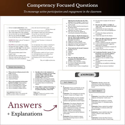 Almond Books ICSE Class 9 & 10 Julius Caesar (Text With Paraphrase) English Literature | Textbook, Paraphrase, MCQs