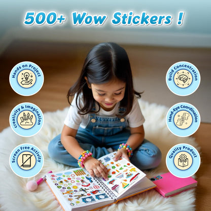 500+ Ultimate Stickers Activity Book for Kids Ages 2-5 Years, Theme Based Reusable Stickers, Fun Learning & Educational Book for Toddlers