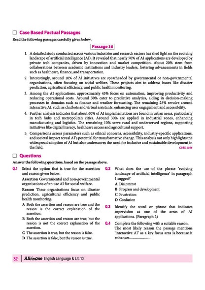 Arihant All in One English Language & Literature Class 10 for CBSE Exam 2026-27 | NCERT Based Complete Theory, Practice Exercises, CBQs, A-R,Sample Papers & Mind Maps | Revised Edition Latest Syllabus
