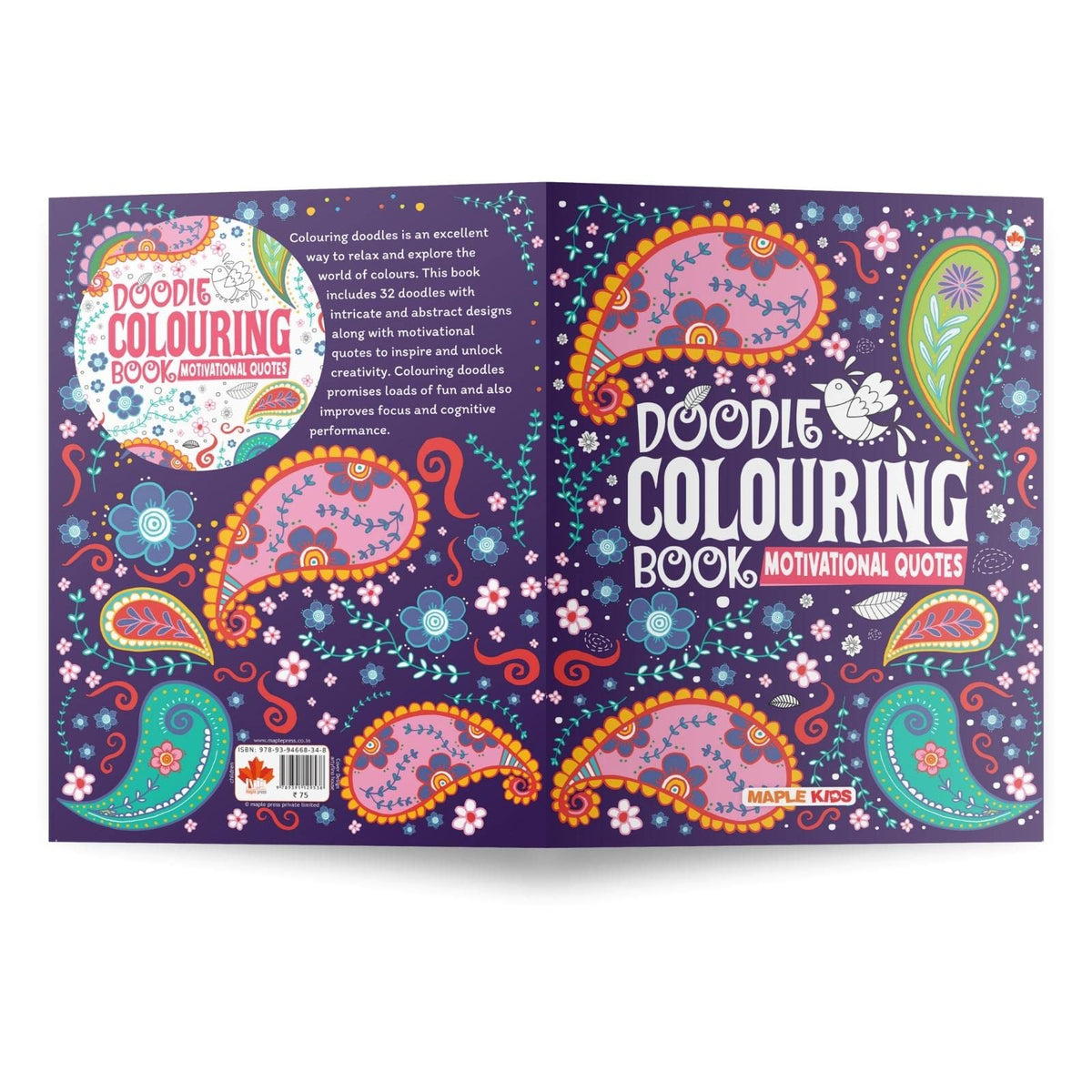 Doodle Colouring Book - Motivational Quotes - Age 4 - 99 - Gift to children for painting, drawing and colouring - Colouring Activity Book