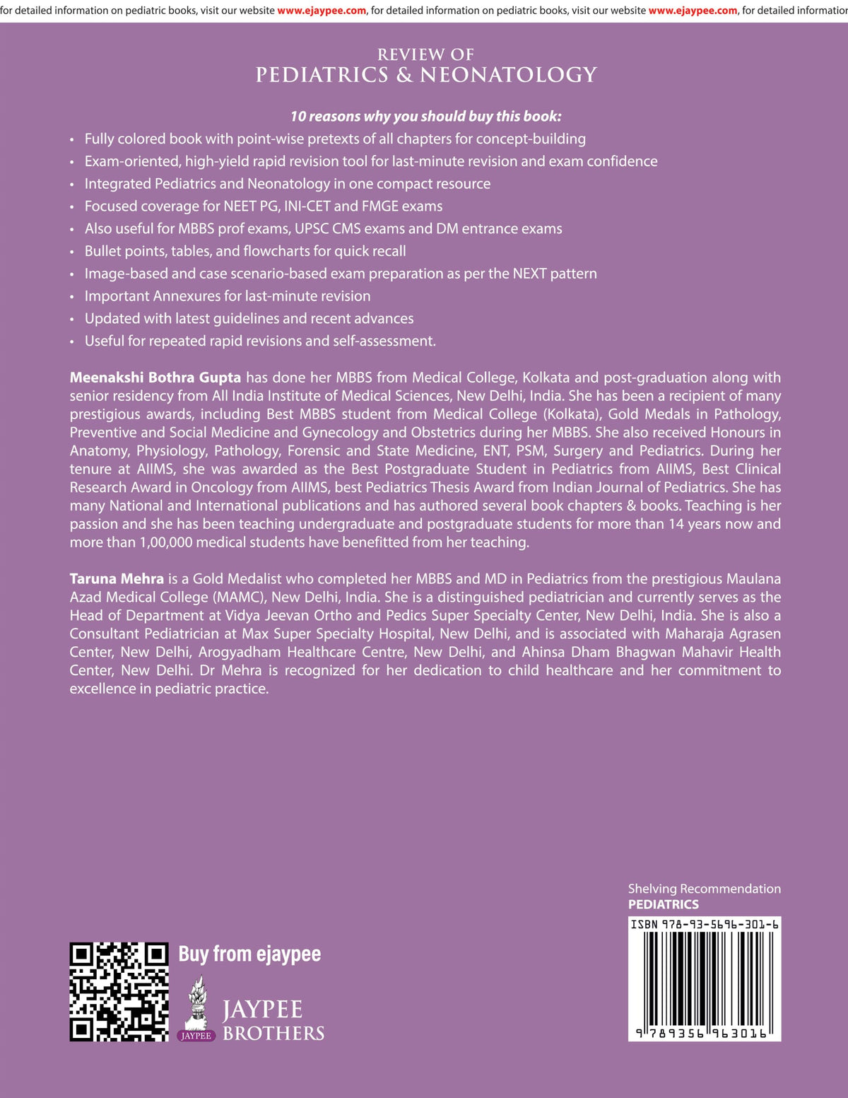 Review of Pediatrics & Neonatology, 8/E - A Must-have for NEET PG, INI-CET, FMGE Aspirants and MBBS Students | 3000+ MCQs with Explanations, Mnemonics, Flowcharts and High-Yield Tables: 1