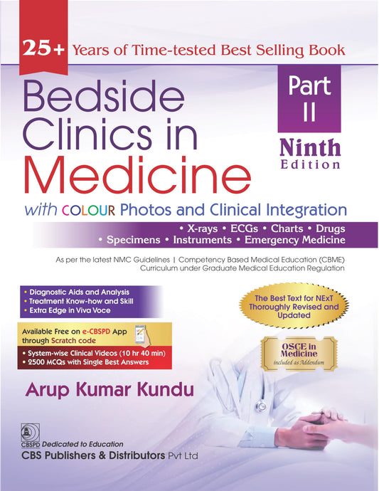 Bedside Clinics In Medicine 9Ed Part Ii With Colour Photos And Clinical Integration (Pb 2024)- OSCE in Medicine Included as Addendum: 2
