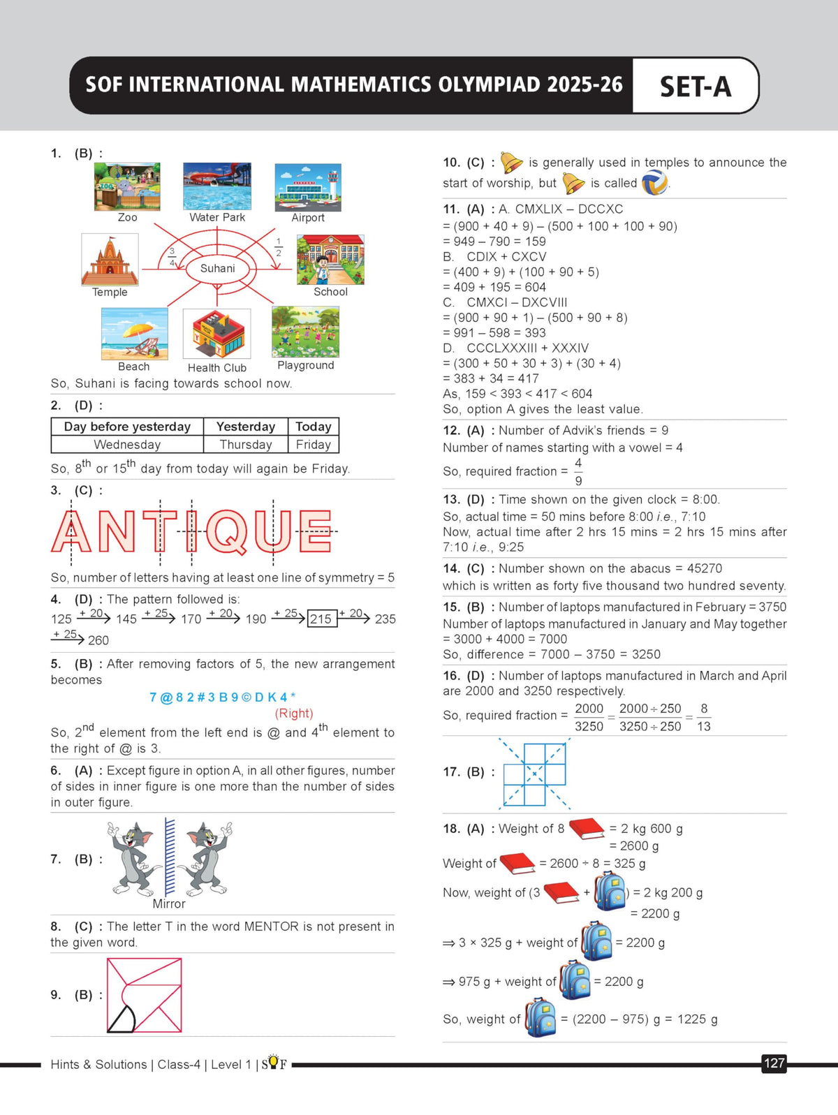 MTG IMO Olympiad 10 Previous Years Papers Class 4 Mathematics (2025-2021 Set A & B) - Model Test Papers with 24 Sample OMR Sheets | PYQ Book For SOF Olympiad 2026-27 Exam