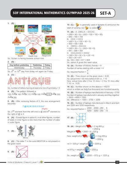 MTG IMO Olympiad 10 Previous Years Papers Class 4 Mathematics (2025-2021 Set A & B) - Model Test Papers with 24 Sample OMR Sheets | PYQ Book For SOF Olympiad 2026-27 Exam