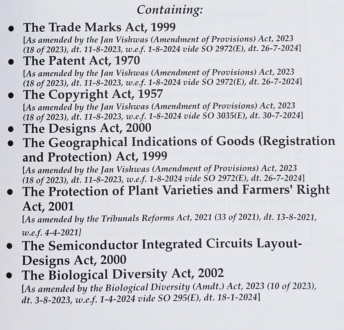 Commercial’s Intellectual Property Laws Bare Act 2026 Edition | Trade Marks Act, Patents Act, Copyright Act, Designs Act, GI Act | Updated with Jan ... Amendment 2023 | Bare Act with short comments