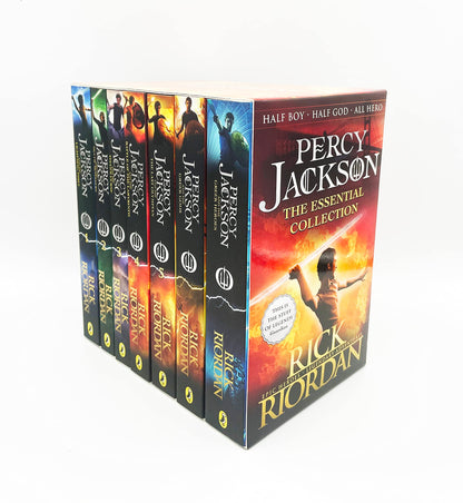 The Essential Percy Jackson Collection (7 Books Set) by Rick Riordan (Lightning Thief, Sea of Monsters, Titan's Curse, Battle of Labyrinth, Last Olympian, Greek Heroes, Greek Gods)