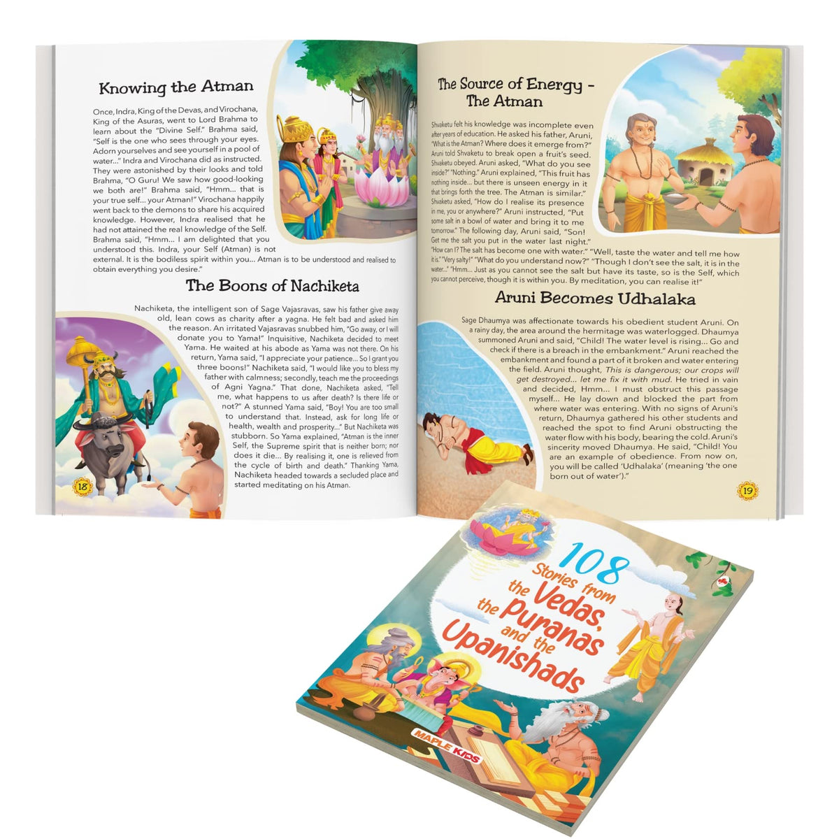 108 Stories from the Vedas, the Puranas and the Upanishads for Children (Illustrated) - Indian Mythology Story Book for Kids - Bedtime Stories -Read Aloud to Infants, Toddlers