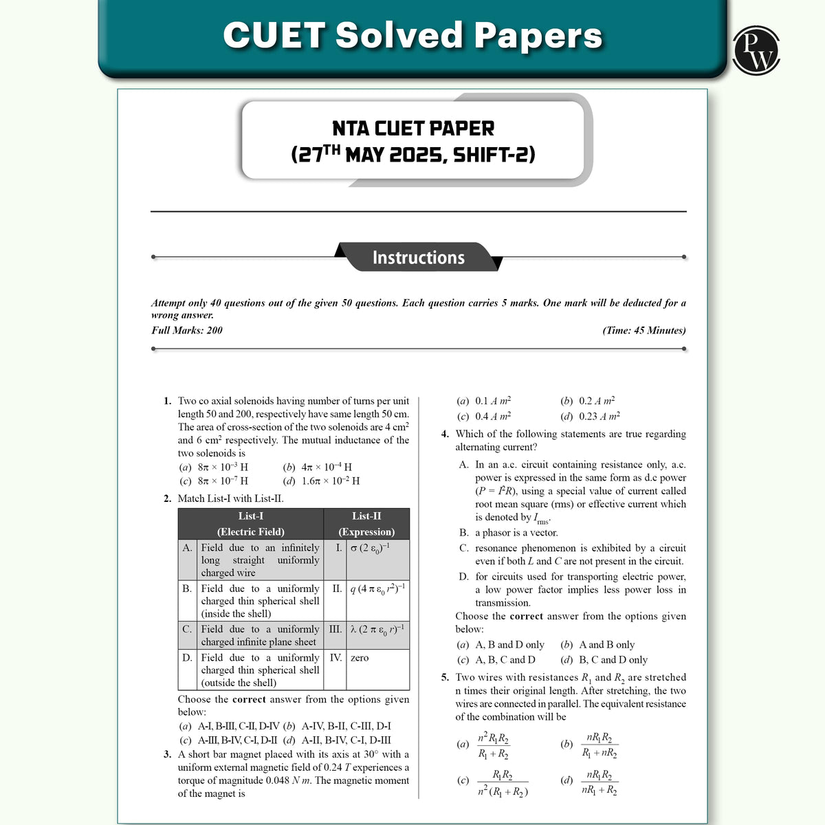 PW CUET UG Entrance Exam Books 2026 – Physics Chemistry Biology (PCB) Combo Set of 3 | Chapterwise & Topicwise MCQs Question Bank | CUET UG PYQ (2025–2022) | Mock Tests | Latest NTA Pattern
