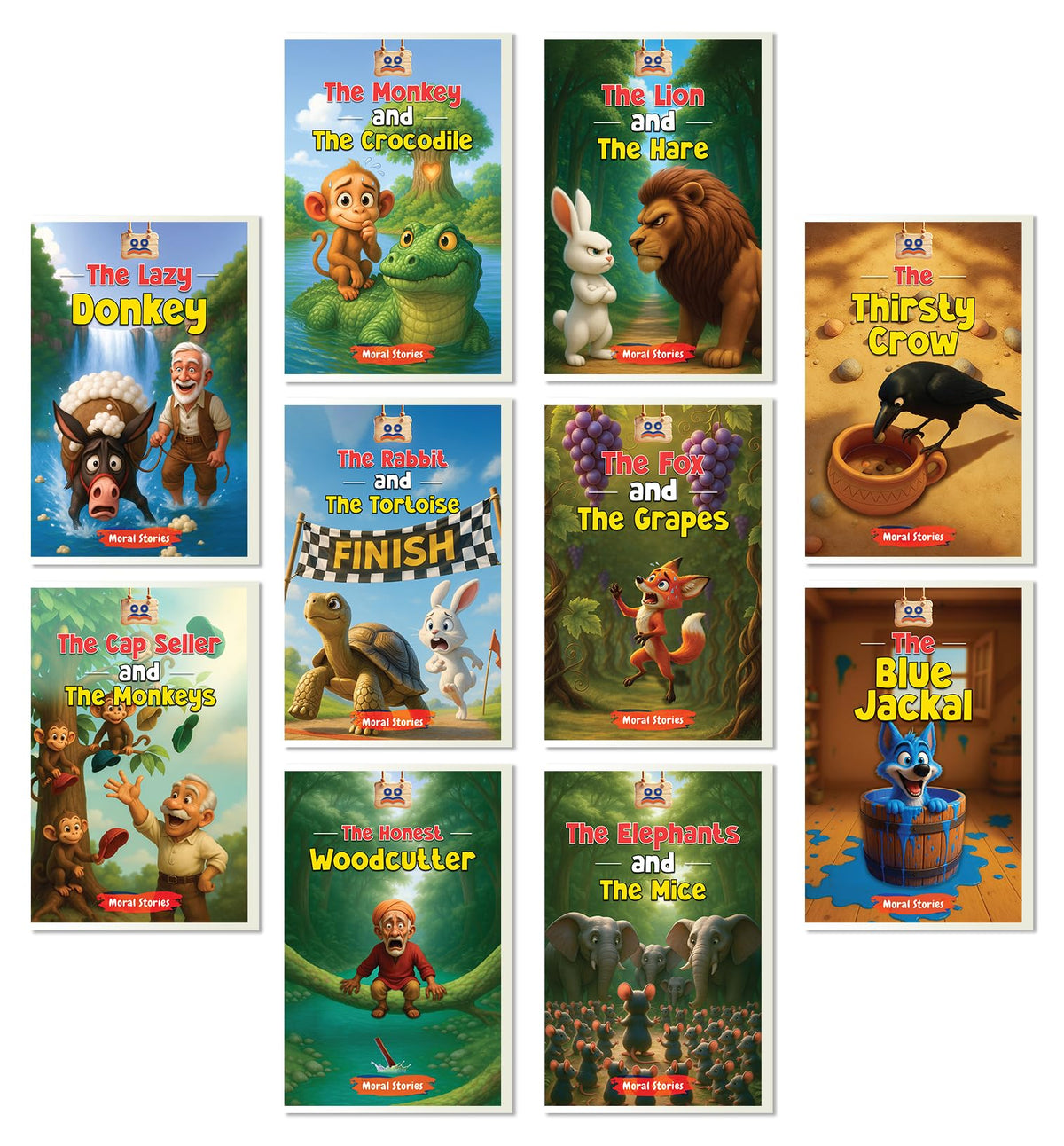 Story Books For Kids (Set of 10 Books) | Best Selling Moral Story Book for Kids in India | Premium Quality Gift - Bed Time Story Books | Two Brothers Publications