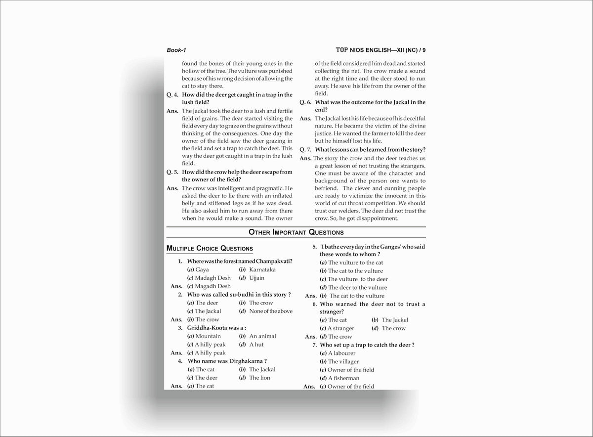 TOP NIOS Class 12 English T-302 New Syllabus English Medium Guide (Including Objective Type MCQs) | Updated with Latest Syllabus and Exam Pattern as per NIOS Latest Notification
