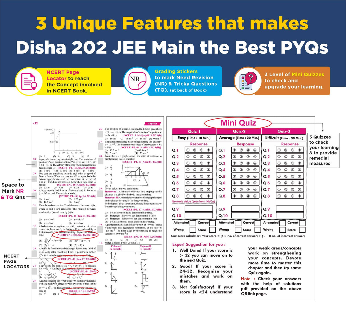 Disha Errorless 202 Physics Chapter-wise & Topic-wise 25 Year JEE Main Previous Year Solved Papers (2026 - 2002) 10th Edn | 100% New Syllabus JEE MAINS PYQ Book with Detailed Solutions | For 2027 Exam