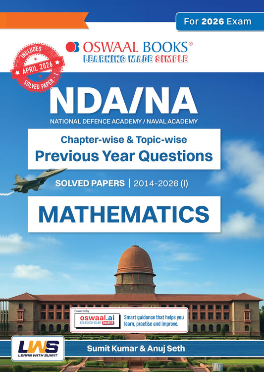 Oswaal NDA/NA Mathematics 13 Years’ Chapter-wise & Topic-wise Solved Papers English Medium | 2014-2026 | Includes 2026 Paper-I | With Oswaal AI | For 2026-27 Exams