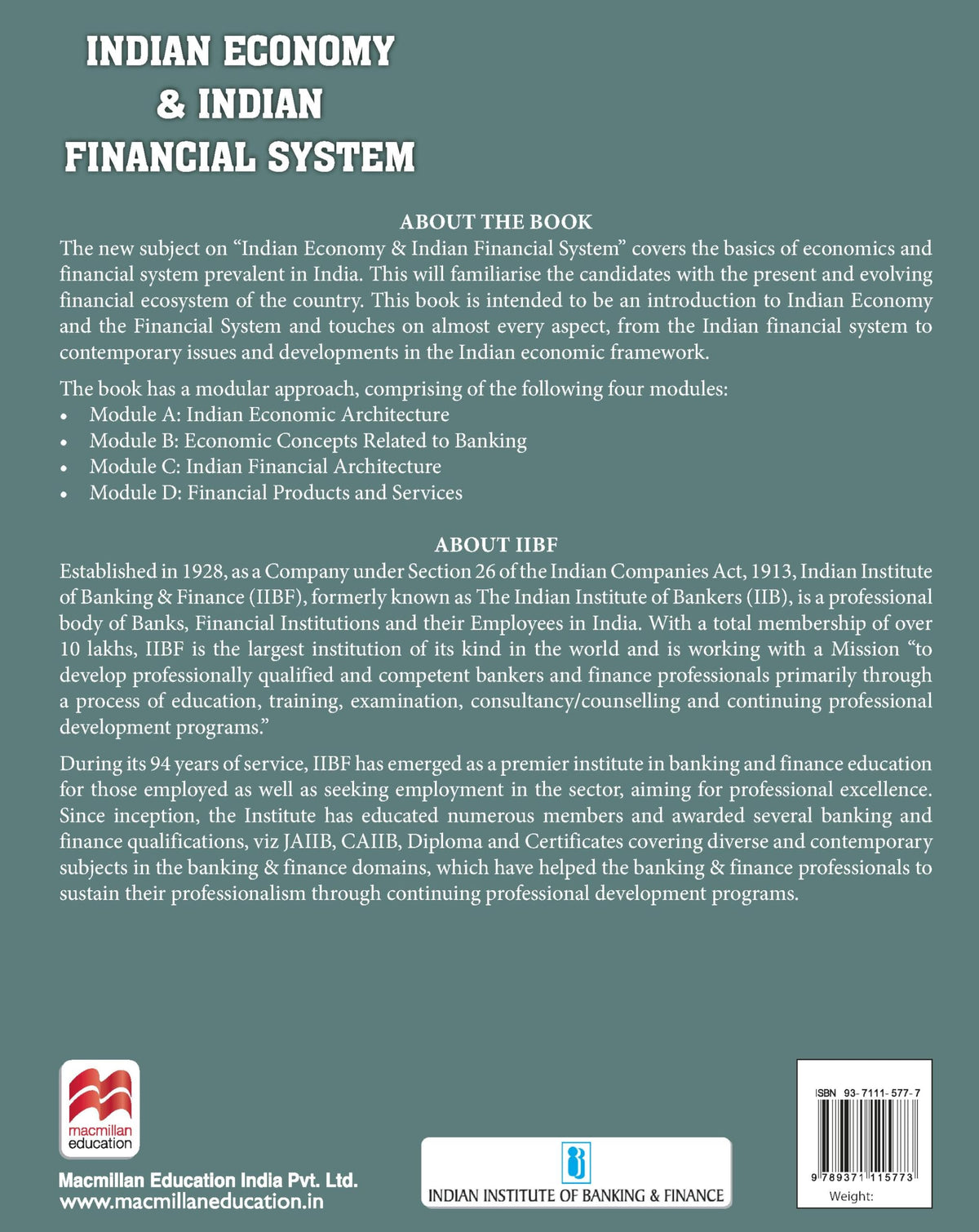 Macmillan Education Indian Economy & Indian Financial System | JAIIB Courseware | JAIIB 2026 updated Edition | JAIIB Exam preparation by IIBF (IIBF JAIIB Exam)