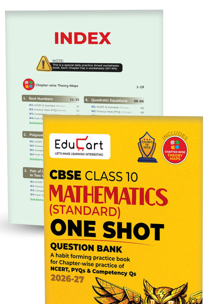Educart CBSE Class 10 One Shot Question Bank Bundle 2026–27 | Science, Maths & Social Science | Chapter-wise NCERT Qs, PYQs & Competency-Based Questions | Latest CBSE Board Exam 2027