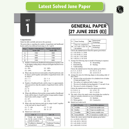 PW NTA 68 UGC NET Paper 1 (Teaching & Research Aptitude) Previous Year Solved Papers with Complete Chapter Notes I Unitwise and Topicwise | 17 Years PYQs upto June 2025 I NET, JRF, SET [Paperback] PW