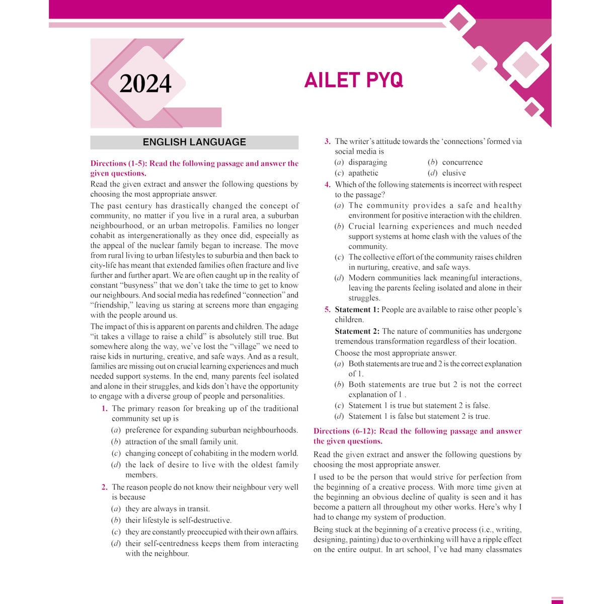PW CLAT & AILET 14 Previous Years Solved Papers (2020-2026) Yearwise with Detailed Explanation For 2027 Exam
