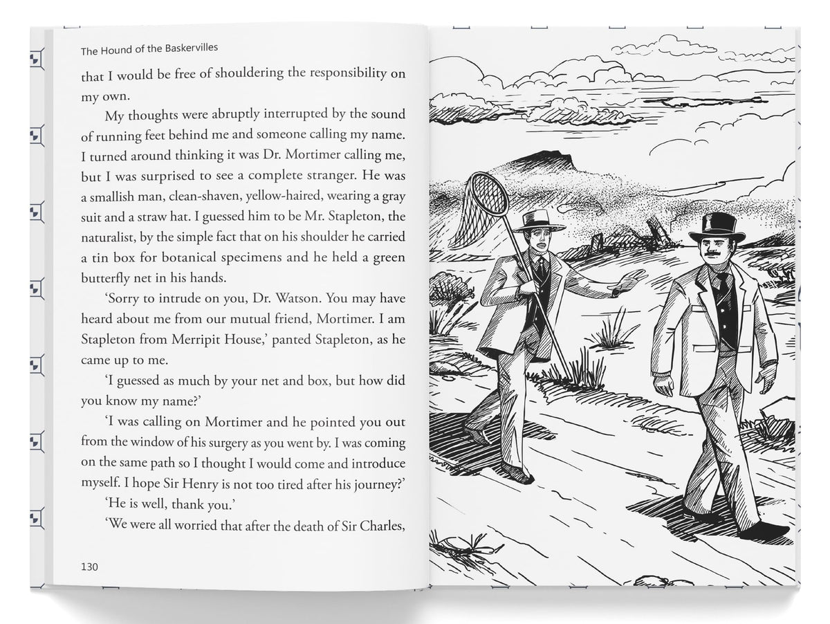 The Hound of the Baskervilles: Illustrated Abridged Children Classics English Novel With Review Questions (Hardback)