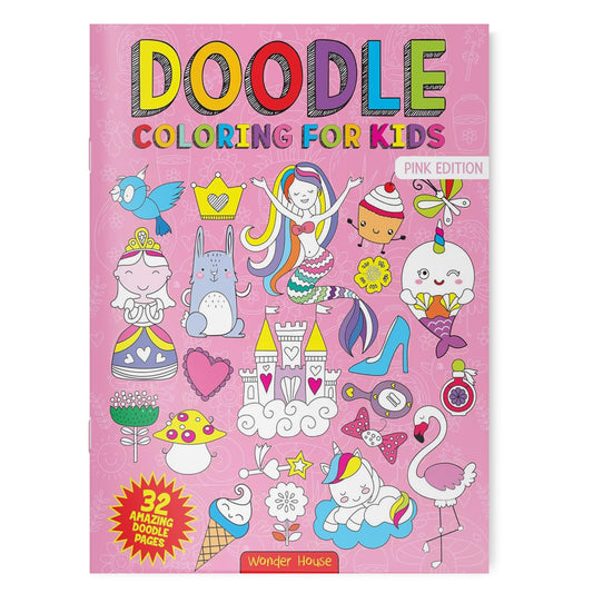 Doodle Coloring For Girls - Pink Edition book cover