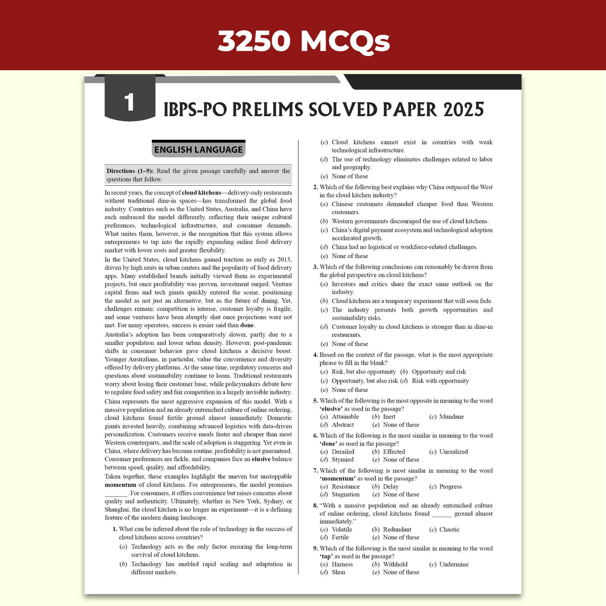 PW IBPS PO 27 Year-wise Prelims & Mains Previous Year Solved Papers Till Oct 2025 with 15 Online CBT Tests for Exam 2026-27 | 3250 PYQs | English Edition
