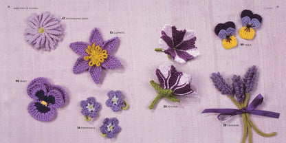 100 Flowers to Knit & Crochet: A Collection of Beautiful Blooms for Embellishing Clothes, Accessories, Cushions and Throws