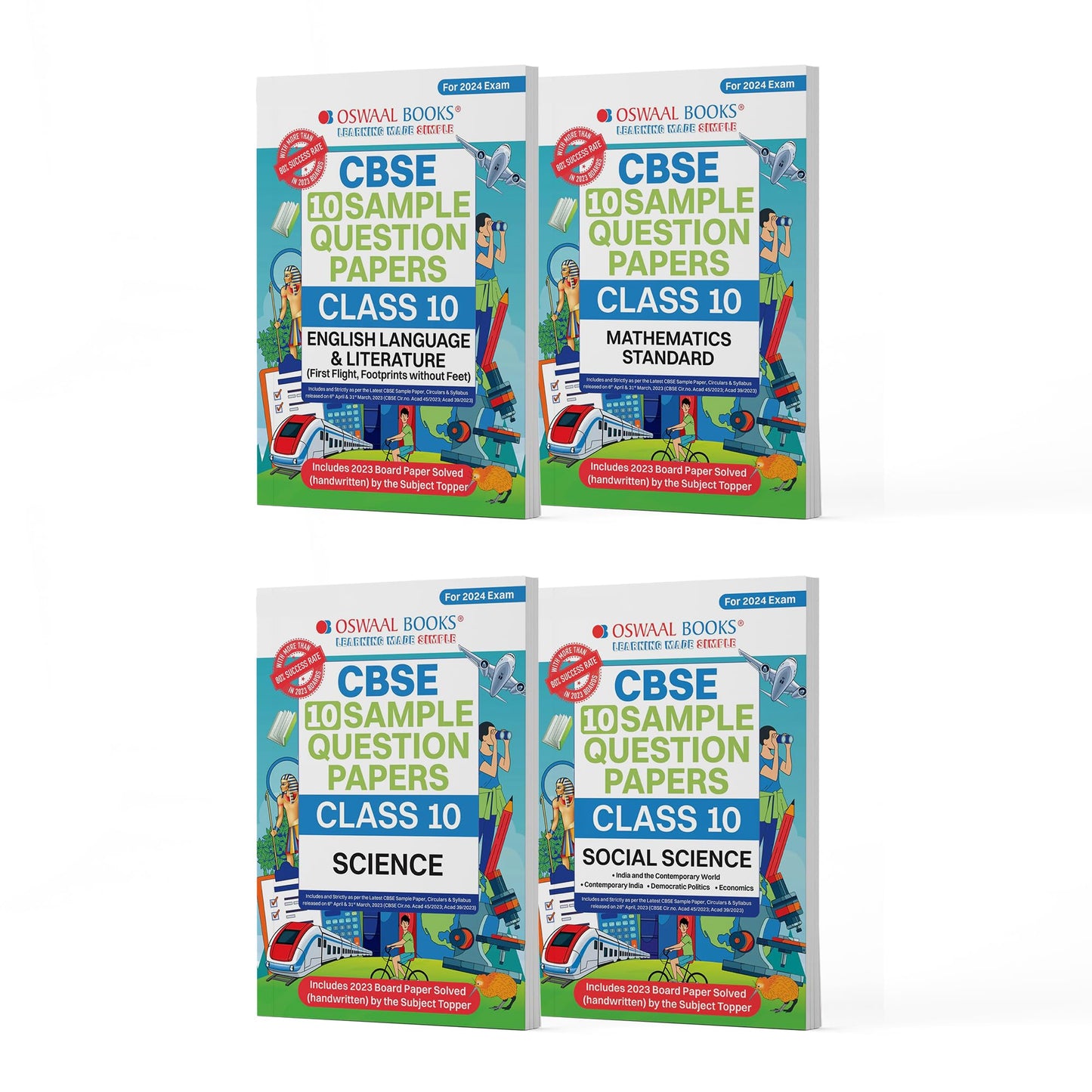 Oswaal CBSE Sample Question Papers Class 10 English, Science, Social Science & Maths Standard (Set of 4 Books) (For Board Exams 2024) | 2023-24 [Product Bundle] Oswaal Editorial Board 