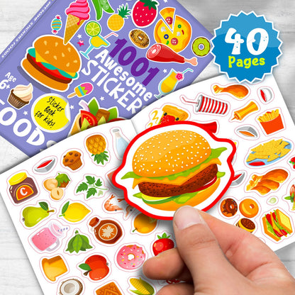 1001 Awesome Stickers Foods Book for Kids | Fun Food Stickers Activity Book | Learning & Creative Play (6+ Years)