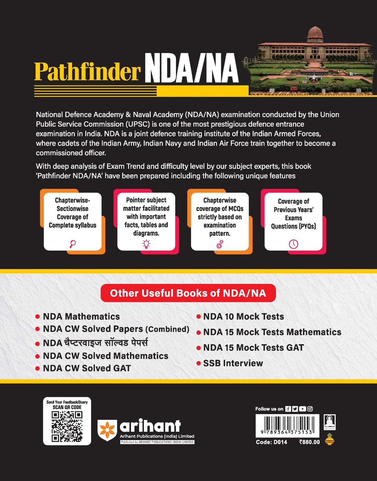 Arihant Pathfinder NDA/NA Entrance Exam Book 2025 | National Defence & Naval Academy | 8000+ MCQs, PYQs & Complete Study Notes | Latest Edition for NDA Written Exam Preparation | English Medium