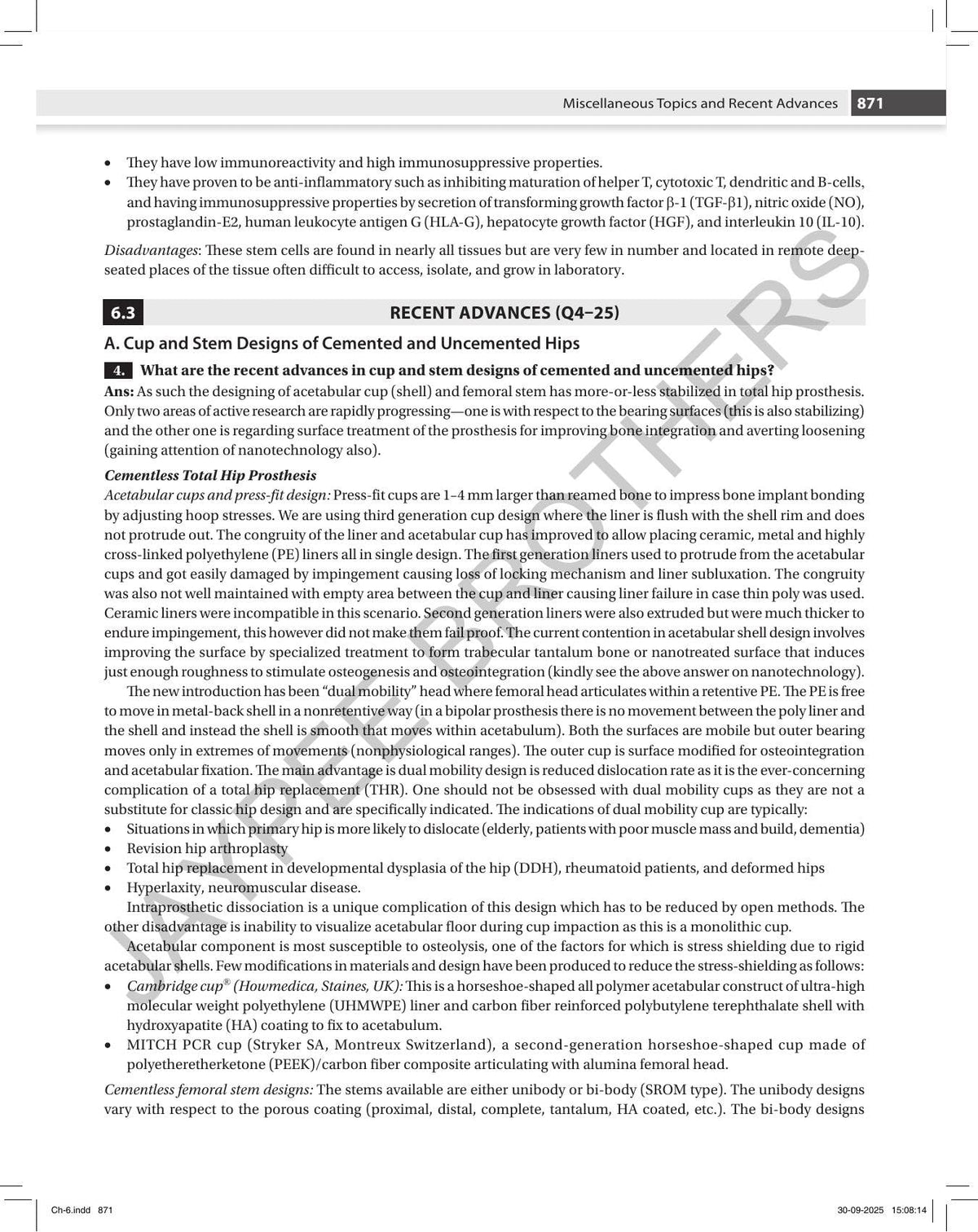Postgraduate Orthopedics: An Exam Preparatory Manual, 4/E for MS and DNB Orthopedics Postgraduates | 15 Years of Solved DNB Theory Questions in a Chapter-wise Question and Answer Format: 1