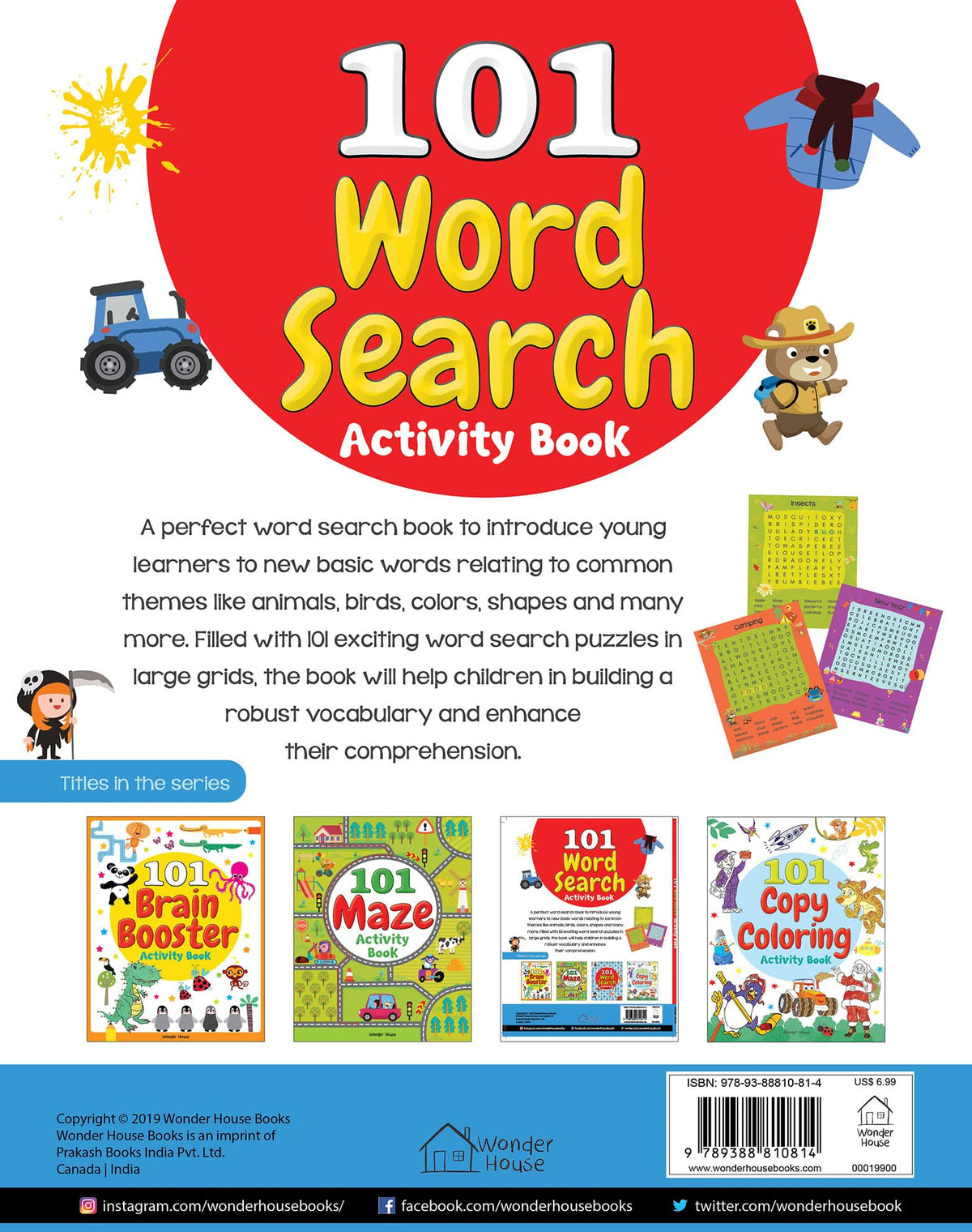 101 Word Search Activity Book - Large Grid Word Search Puzzles For Kids With Attractive Illustrations I Ages 3-6 I Vocabulary Building I Learn New Words I Motor Skills Improvement
