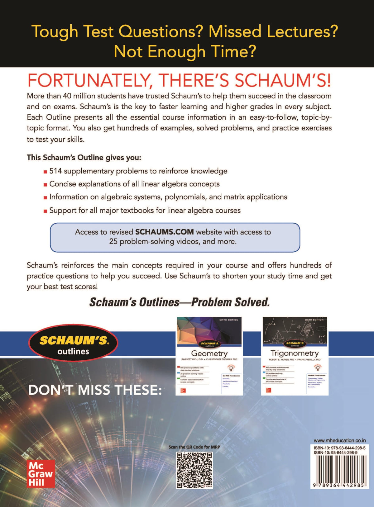 Schaum's Outline of Linear Algebra, Sixth Edition (Schaum's Outlines)