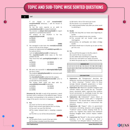 CAT Books 2026 | Chapter-Wise & Topic-Wise CAT 25 Years Solved Papers with Detailed Solutions | Best CAT PYQ Book for Exam Preparation | IFAS Publications