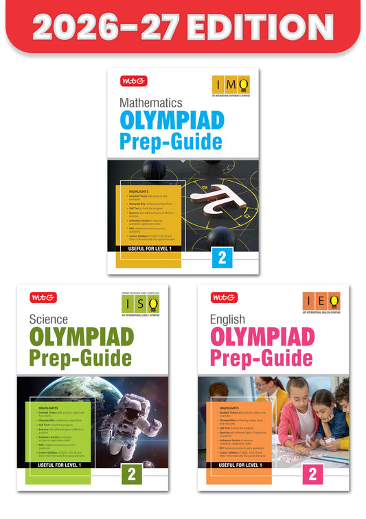MTG Olympiad Prep Guide Class 2 Mathematics, Science & English (IMO-ISO-IEO) | Detailed Theory, Exercise with Self Test For Practice | SOF Olympiad Books For Exam 2026-27 (Set of 3 Books)