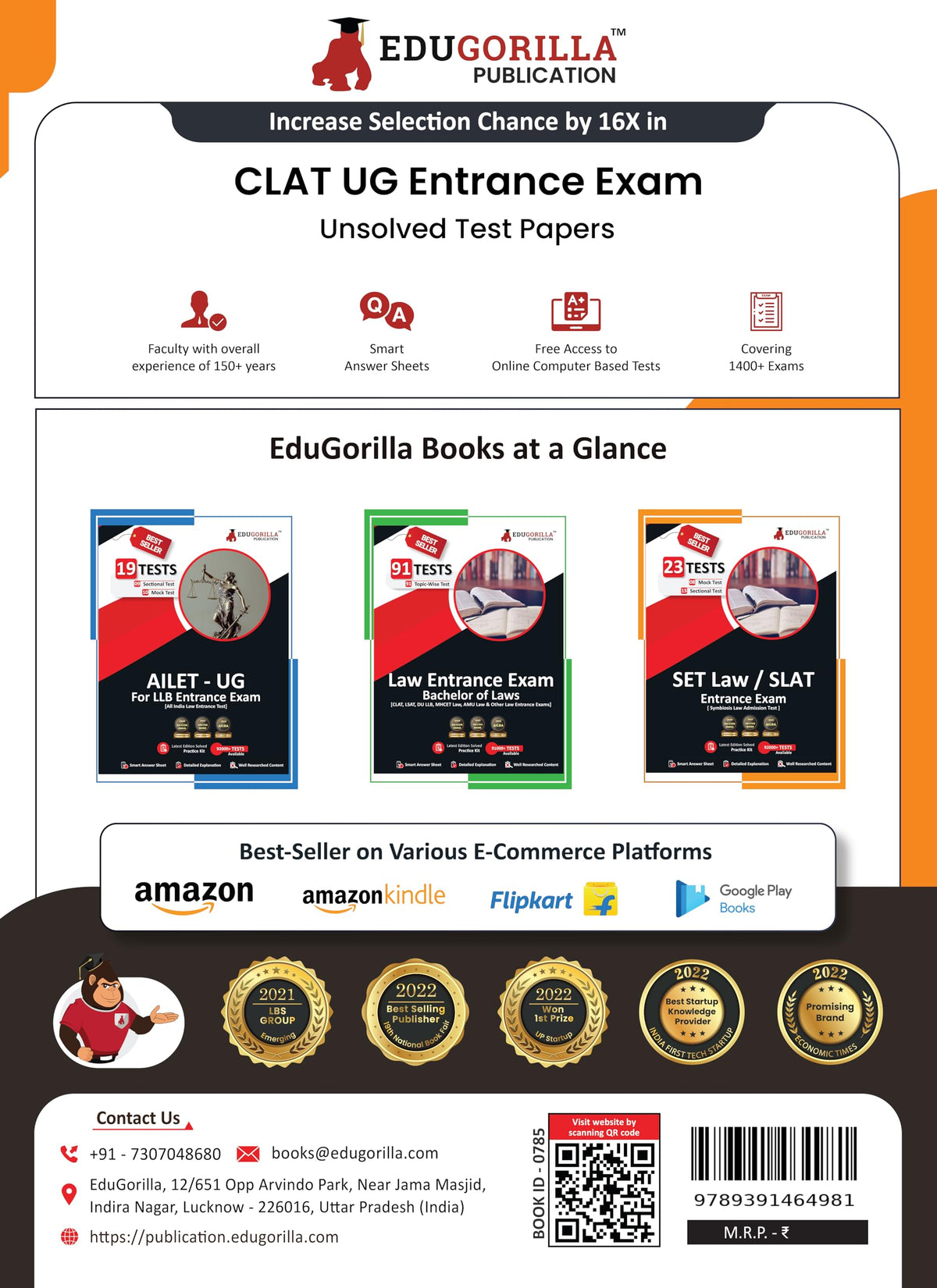 CLAT UG Exam Preparation Book 2024 - 23 Unsolved Tests (10 Practice Tests, 10 Sectional Tests and 3 Previous Year Papers) with Free Access to Online Tests