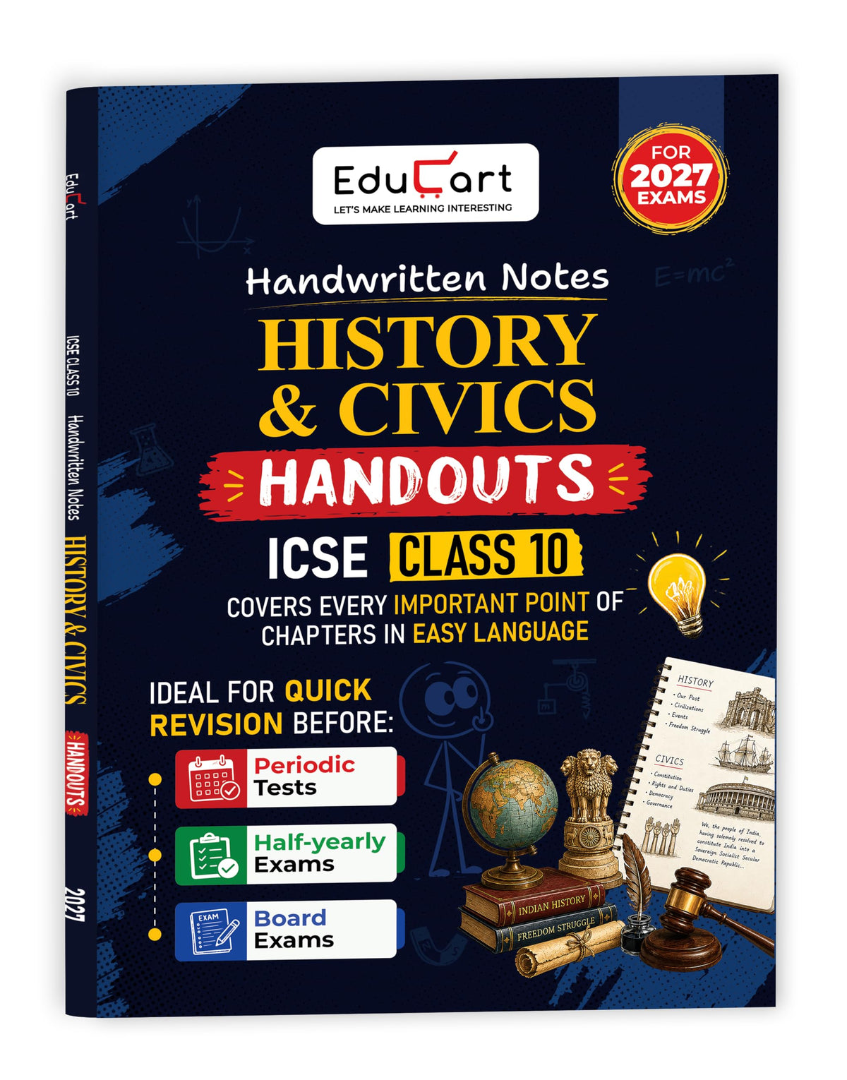Educart Handouts ICSE Class 10 History & Civics Handwritten Notes 2027 (Half-Yearly & Periodic Tests & Chapter-wise Study Material for 2026-27 Board Exam