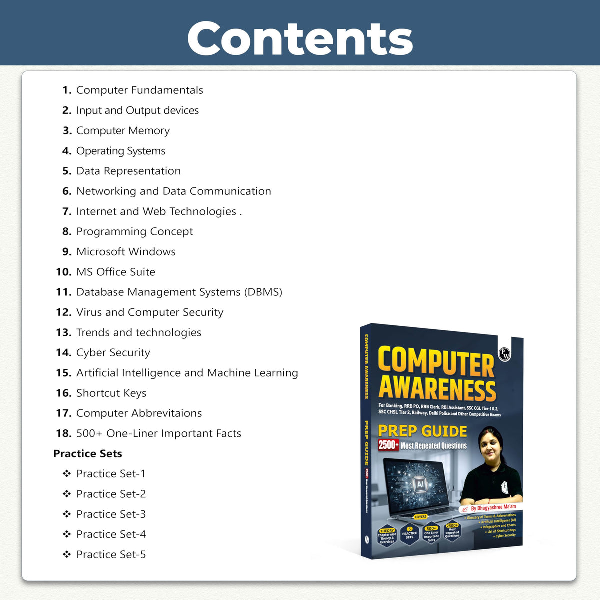 PW Computer Awareness Book 2026 | Chapterwise Theory and 2500+ Most Repeated Questions & PYQs By Bhagyashree Mam For Banking, Railway, RBI Clerk & Assistant, SSC, Delhi Police and Others Exams