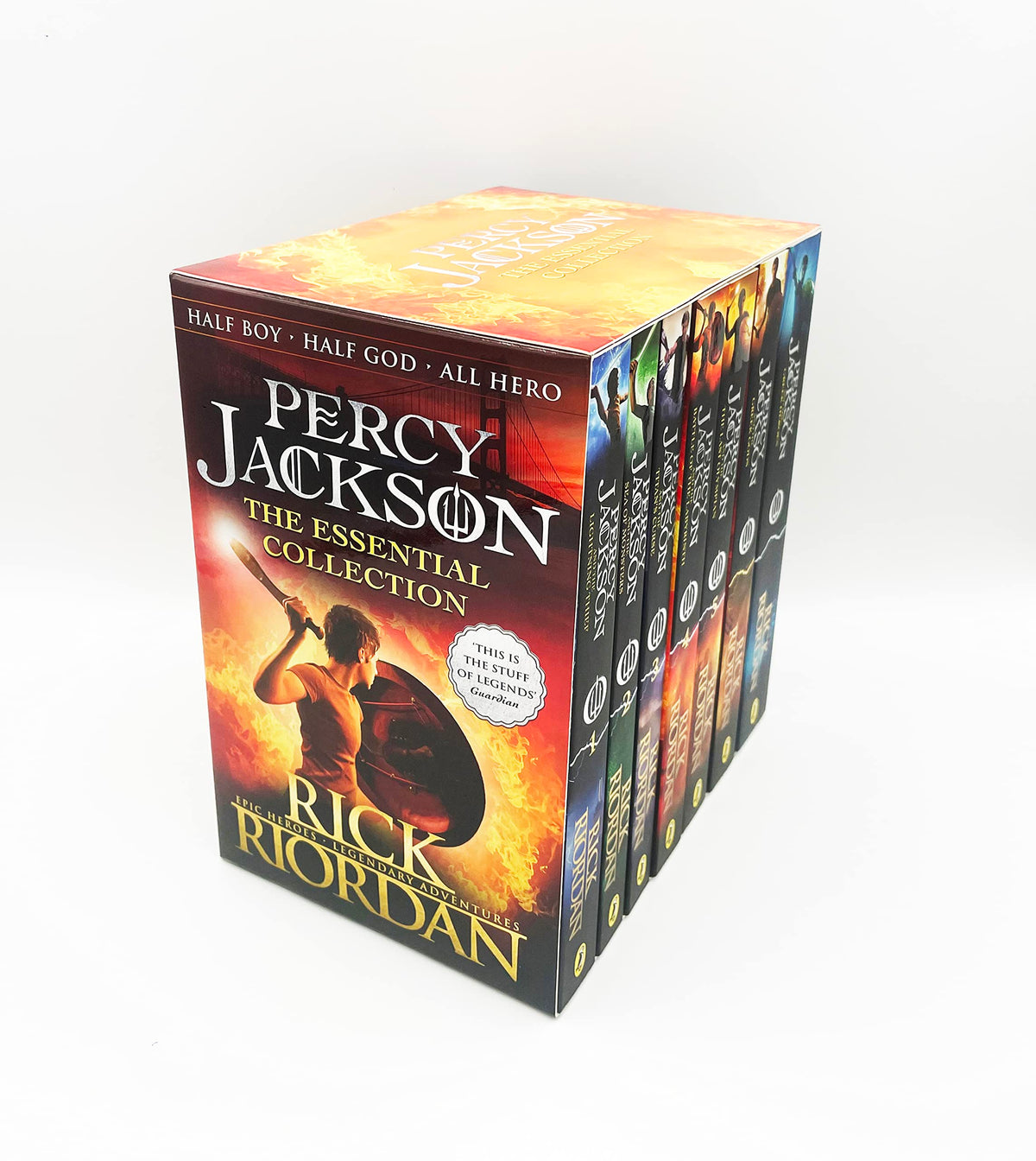 The Essential Percy Jackson Collection (7 Books Set) by Rick Riordan (Lightning Thief, Sea of Monsters, Titan's Curse, Battle of Labyrinth, Last Olympian, Greek Heroes, Greek Gods)