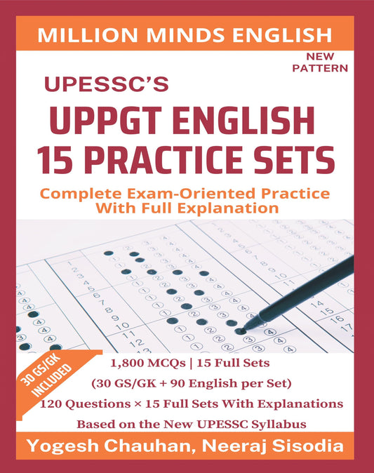 Million Minds English UP PGT English Practice Set 2026 for UPESSC | New Syllabus | GS + Full Explanation
