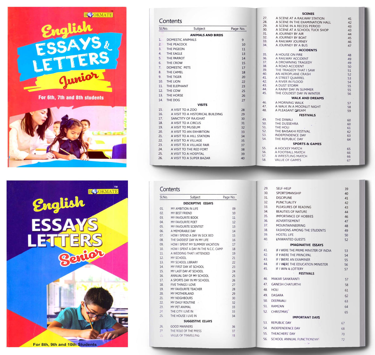 English Essays & Letters Book for Students Junior (For 6th, 7th And 8th Students) & Senior (For 8th, 9th & 10th Students) combo | Essay & Letter ... Composition Book for Middle School Students