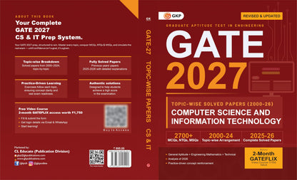 GATE CS/IT 2027 : Computer Science & Information Technology | Topic-wise Previous Year Solved Papers (2000–2026) | 27 Years PYQ with Detailed Solutions | 2700+ MCQs, NTQs & MSQs