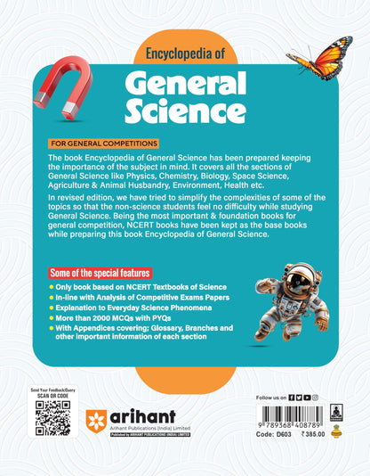 Arihant Encyclopedia of General Science 2025 | NCERT-Based Notes & 2000 MCQs with PYQs | General Science Book for UPSC, SSC, Railway, CUET, NDA, CDS, ... Police and Other Govt Exams | English Medium